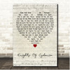 Muse Knights Of Cydonia Script Heart Song Lyric Print