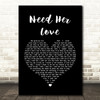 Electric Light Orchestra Need Her Love Black Heart Song Lyric Quote Print