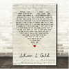 Neil Young Silver & Gold Script Heart Song Lyric Print