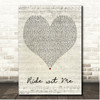 Nelly Ride wit Me Script Heart Song Lyric Print