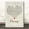 Bananarama Venus Script Heart Song Lyric Print
