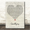 Post Malone Goodbyes Script Heart Song Lyric Print