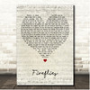 RagnBone Man Fireflies Script Heart Song Lyric Print