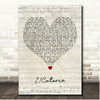 Rauw Alejandro & Mr. Naisgai 2 Catorce Script Heart Song Lyric Print