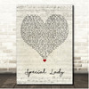 Ray, Goodman & Brown Special Lady Script Heart Song Lyric Print