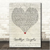Red Hot Chili Peppers Goodbye Angels Script Heart Song Lyric Print