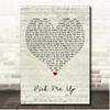Sam Feldt & Sam Fischer Pick Me Up Script Heart Song Lyric Print