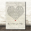 Surf Mesa Featuring Emilee ily (i love you baby) Script Heart Song Lyric Print