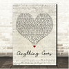 Sutton Foster, Anything Goes New Broadway Company Anything Goes Script Heart Song Lyric Print