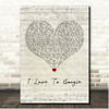 T. Rex I Love To Boogie Script Heart Song Lyric Print