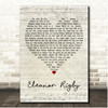 The Beatles Eleanor Rigby Script Heart Song Lyric Print