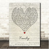 The Chainsmokers & Kygo Family Script Heart Song Lyric Print