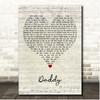 Abby Anderson Daddy Script Heart Song Lyric Print