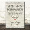 The Who Love, Reign O'er Me Script Heart Song Lyric Print