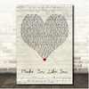 Tom Grennan Make Em Like You Script Heart Song Lyric Print