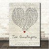 Tom Petty and the Heartbreakers Two Gunslingers Script Heart Song Lyric Print