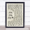 Evelyn Knight Lucky, Lucky, Lucky Me Vintage Script Song Lyric Quote Print