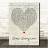Bryce Vine Drew Barrymore Script Heart Song Lyric Print