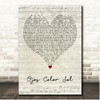Calle 13 Ojos Color Sol Script Heart Song Lyric Print