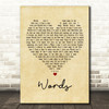 F.R. David Words Vintage Heart Song Lyric Quote Print