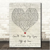 Engelbert Humperdinck Cant Take My Eyes Off of You Script Heart Song Lyric Print