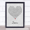 Fat Larry's Band Zoom Grey Heart Song Lyric Quote Print