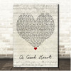 Feargal Sharkey A Good Heart Script Heart Song Lyric Print