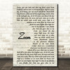 Fat Larry's Band Zoom Vintage Script Song Lyric Quote Print