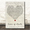 Gregg Allman Queen of Hearts Script Heart Song Lyric Print