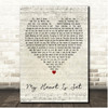 Handsome and Gretyl My Heart Is Set Script Heart Song Lyric Print
