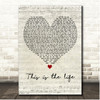 Amy MacDonald This Is the Life Script Heart Song Lyric Print