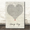 JAY-Z Song Cry Script Heart Song Lyric Print