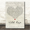 Jim Reeves Wild Rose Script Heart Song Lyric Print