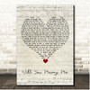 John Berry Will You Marry Me Script Heart Song Lyric Print