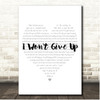 Jason Mraz I Won't Give Up Simple Heart Pale Grey Song Lyric Print