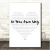 Fleetwood Mac Go Your Own Way Simple Heart Pale Grey Song Lyric Print