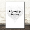 Heatwave Always And Forever Simple Heart Pale Grey Song Lyric Print