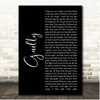 Def Leppard Guilty Black Script Song Lyric Print