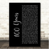 Five For Fighting 100 Years Black Script Song Lyric Print