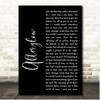 Genesis Afterglow Black Script Song Lyric Print