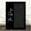 Avicii ft Robbie Williams The Days Black Script Song Lyric Print