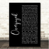 Matchbox 20 Overjoyed Black Script Song Lyric Print