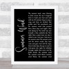 Frank Sinatra Summer Wind Black Script Song Lyric Quote Print