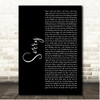 Beyoncé Sorry Black Script Song Lyric Print