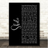 Neil Diamond Shilo Black Script Song Lyric Print