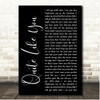 Shane Smith & the Saints Quite Like You Black Script Song Lyric Print