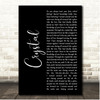 Stevie Nicks Crystal Black Script Song Lyric Print