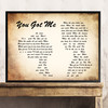 Gavin DeGraw You Got Me Man Lady Couple Song Lyric Quote Print