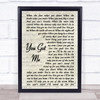 Gavin DeGraw You Got Me Vintage Script Song Lyric Quote Print