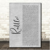 Elevation Worship RATTLE! Grey Rustic Script Song Lyric Print